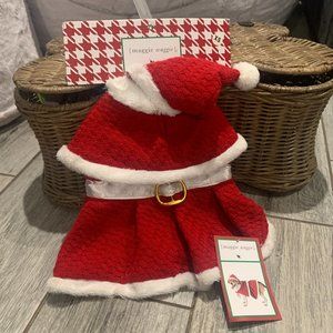 Maggie Waggie Mrs. Claus Christmas Caped Dress with Matching Hat XS NWT